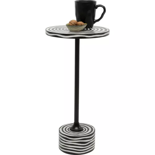 Sidobord Domero Swirl svart, Ø25 cm