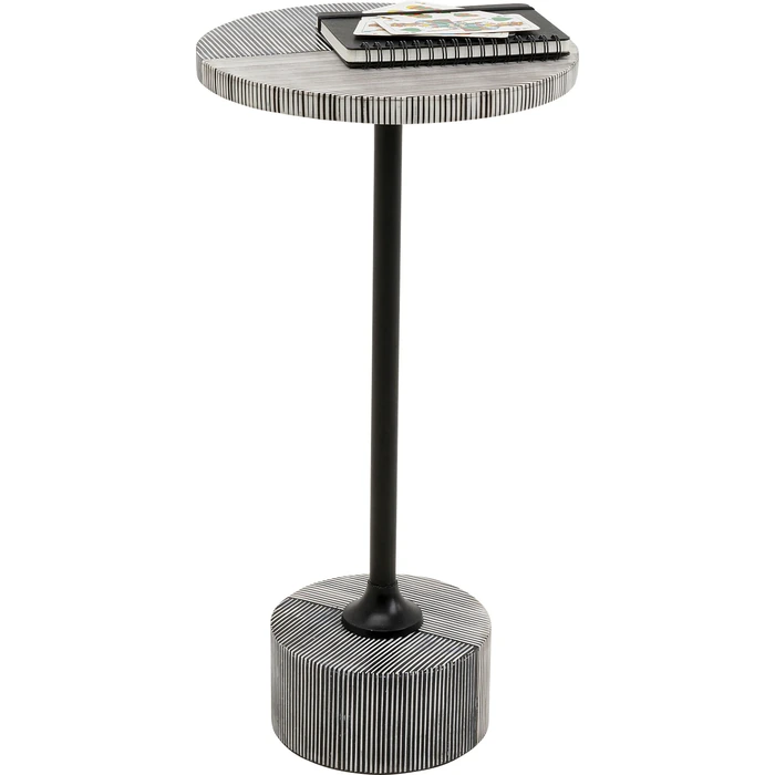 Sidobord Domero Double svart, Ø25 cm