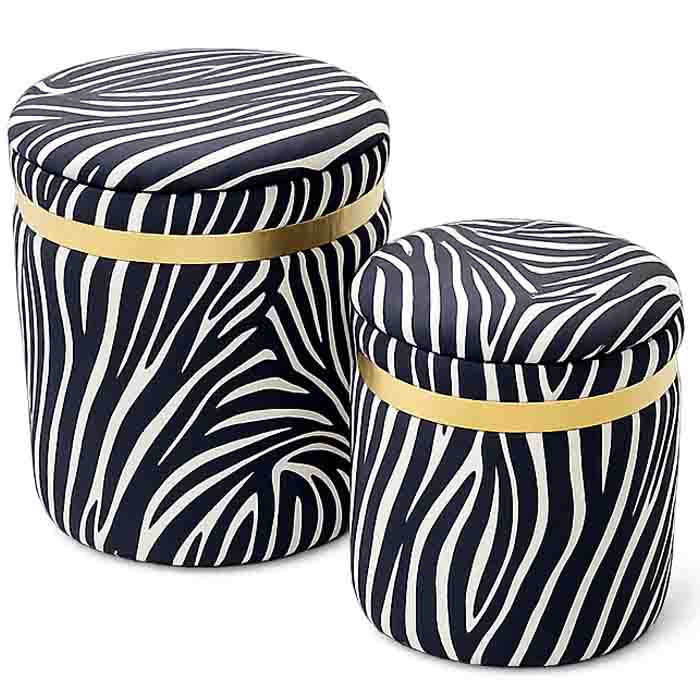 Förvaringspallar Wild Zebra 2-pack