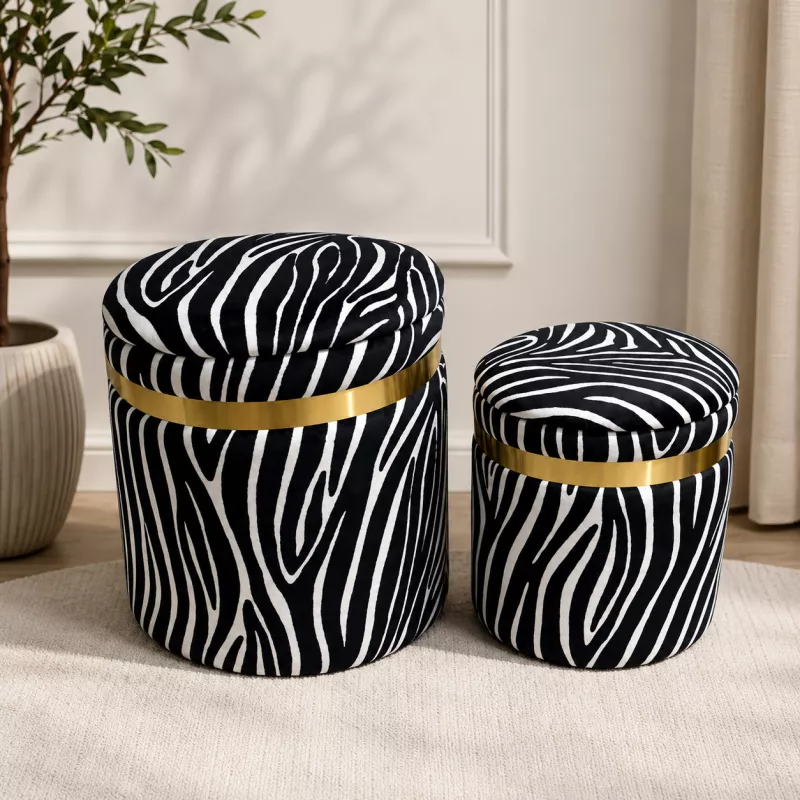 Förvaringspallar Wild Zebra 2-pack
