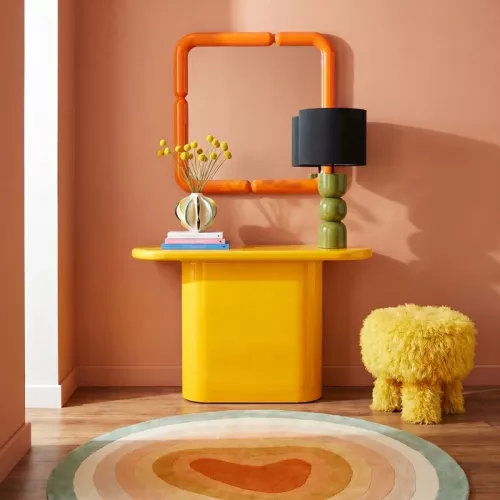 Spegel Eliano orange 90x90 cm