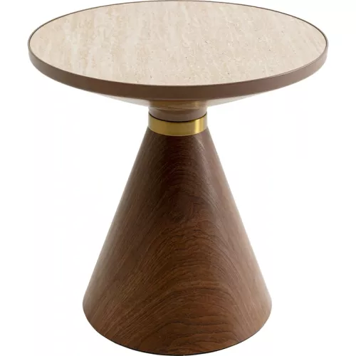 Sidobord Cono travertin, Ø50 cm