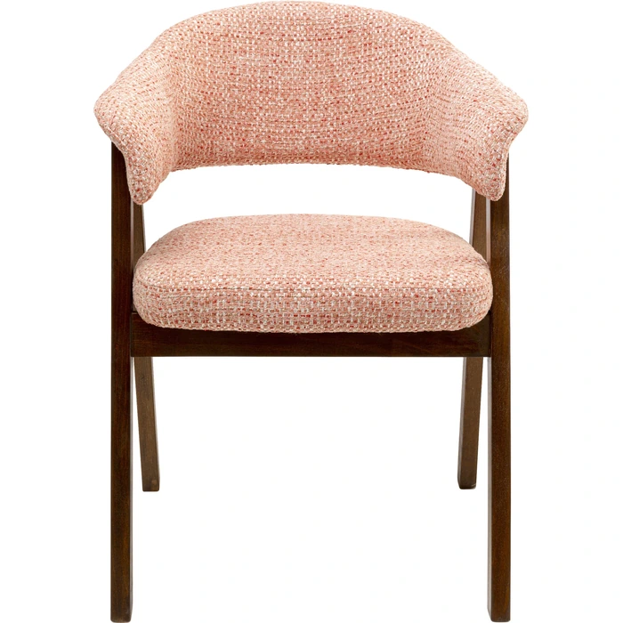 Stol Jonte med armstöd, bouclé korall
