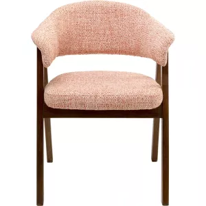 Stol Jonte med armstöd, bouclé korall