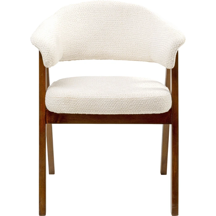 Stol Jonte med armstöd, bouclé ecru