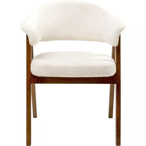 Stol Jonte med armstöd, bouclé ecru
