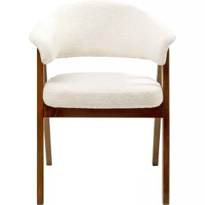 Stol Jonte med armstöd, bouclé ecru