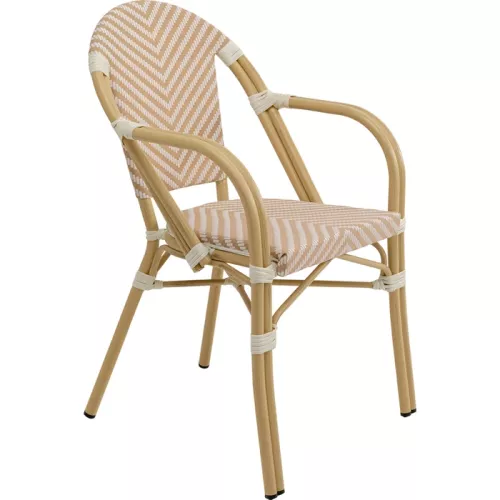 Utestol Montmartre offwhite/vit med armstöd
