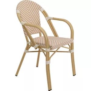 Utestol Montmartre offwhite/vit med armstöd