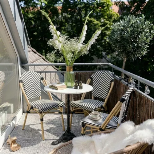 Stol Montmartre svart-vit