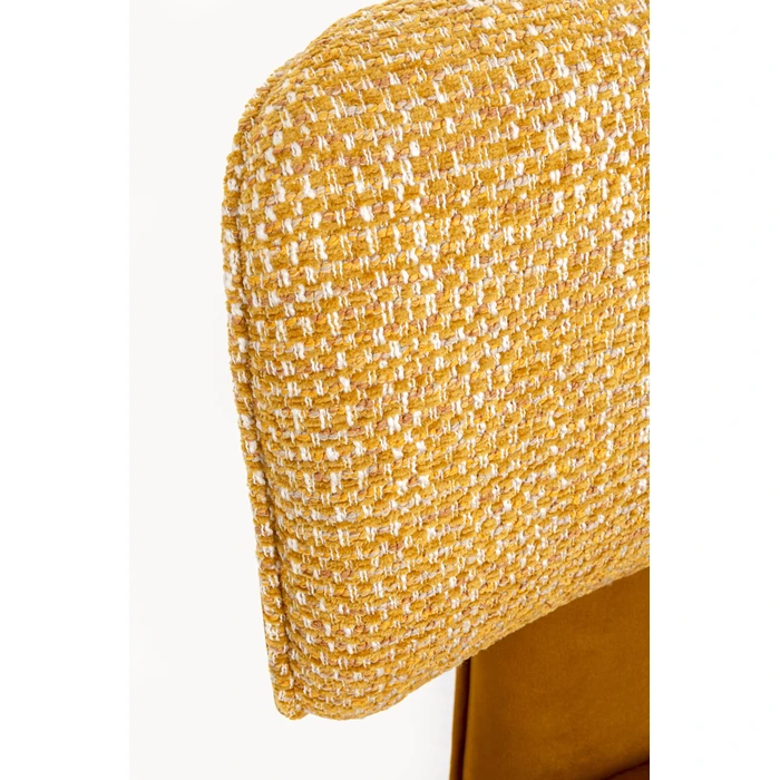 Snurrstol Helli med armstöd, gul, mått 50 cm, med fokus på material och ytstruktur