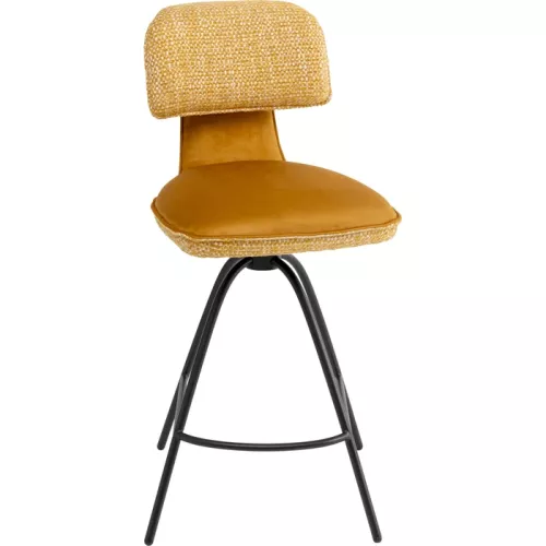 Barstol Helli gul, mått 73 cm, sedd från vänster sida