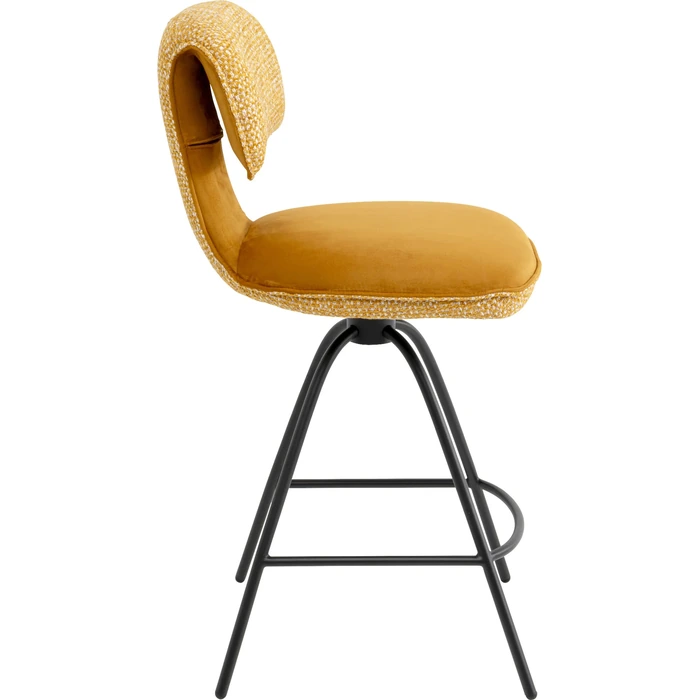 Barstol Helli gul, mått 73 cm, sedd från sidan