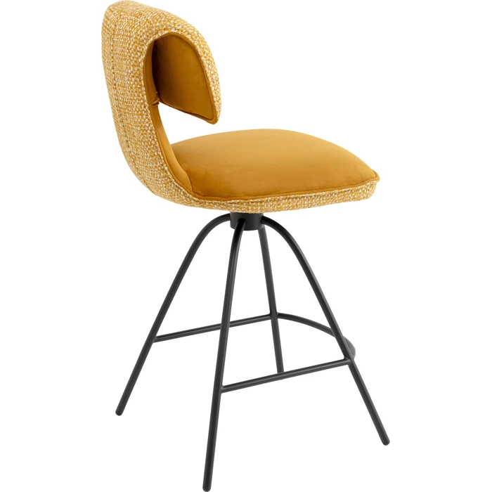 Barstol Helli gul, mått 73 cm, sedd från höger sida