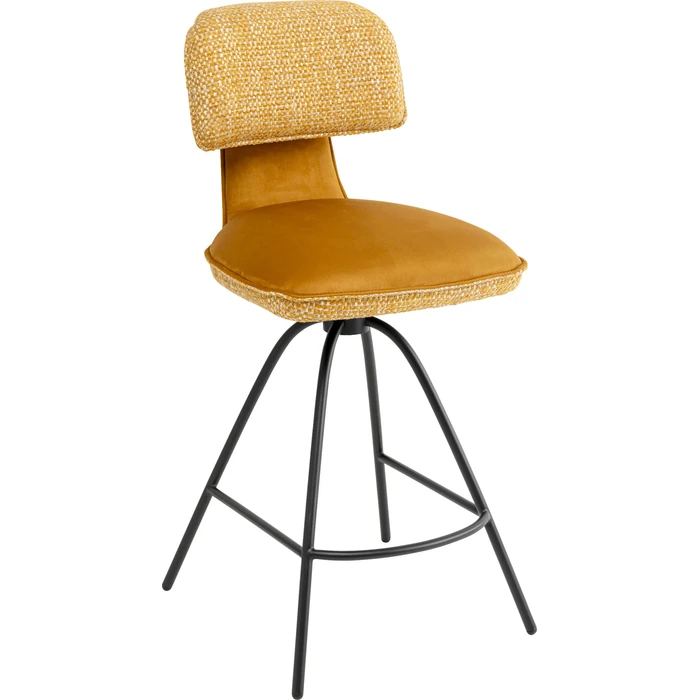 Barstol Helli gul, mått 73 cm, sedd från vänster sida