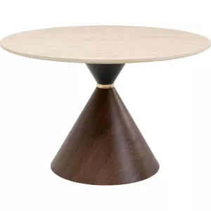Matbord Cono travertin/valnöt Ø120 cm