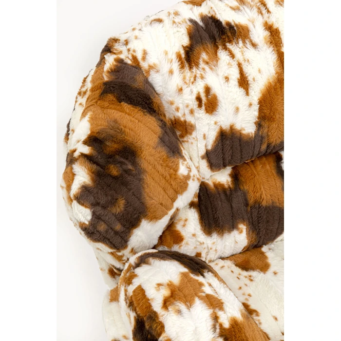 Snurrfåtölj Cutie Cow, Vit/Brun, mått 46 cm, med fokus på material och ytstruktur