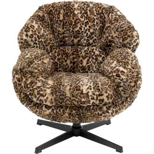 Snurrfåtölj Cutie Leo, Offwhite/Brun/Svart, mått 46 cm, i huvudvy