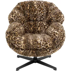 Snurrfåtölj Cutie Leo, Offwhite/Brun/Svart, mått 46 cm, i huvudvy