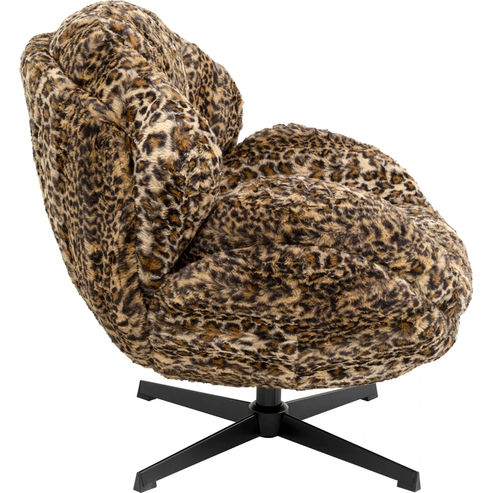 Snurrfåtölj Cutie Leo, Offwhite/Brun/Svart, mått 46 cm, sedd från sidan