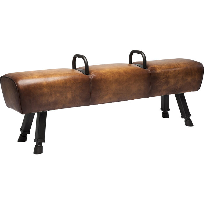 153 cm lång bänk i brunt läder