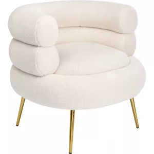 Fåtölj bouclé creme 78x74 cm