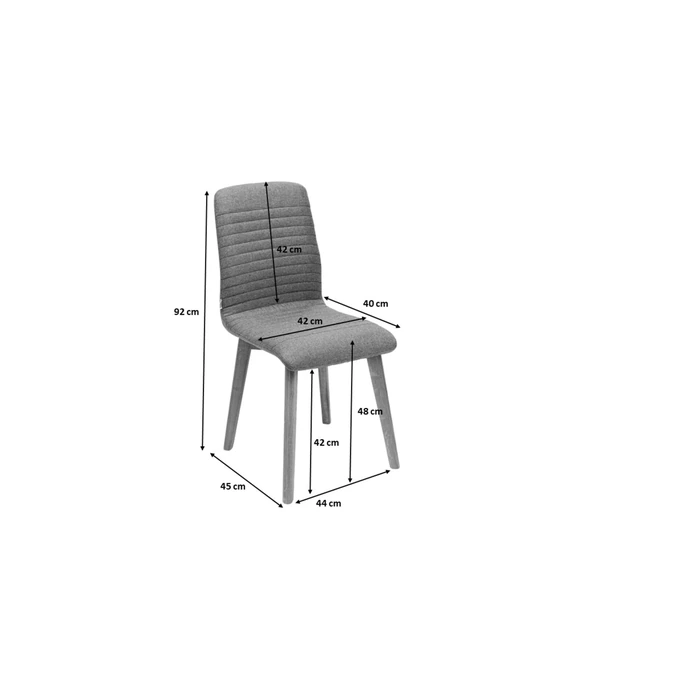 Stol Lara grå, mått 48 cm, med fokus på konstruktion och utförande