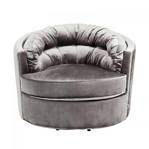 Snurrfåtölj Club Sammet Grå