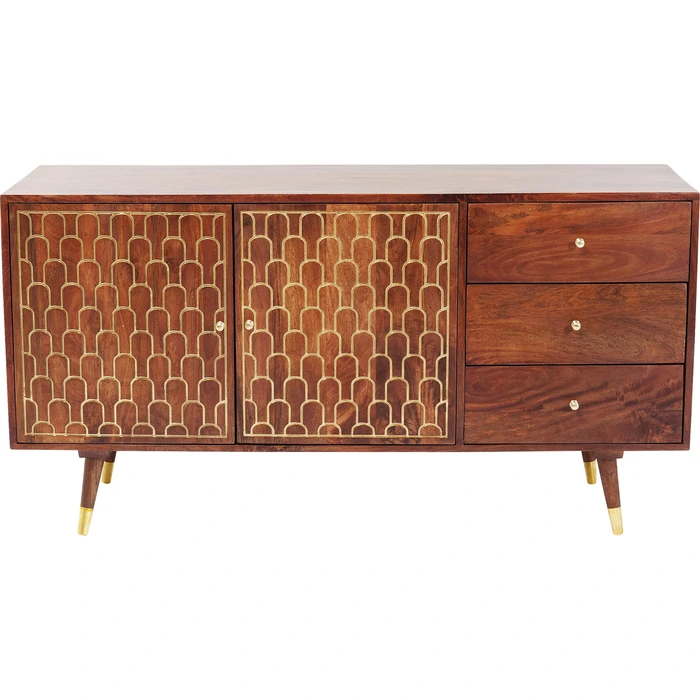Sideboard Muskat – Trä i Orientalisk Stil, 2 Dörrar/3 Lådor, 75x144,5cm