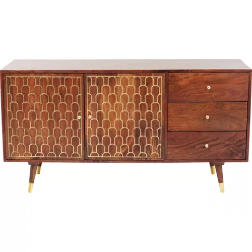 Sideboard Muskat – Trä i Orientalisk Stil, 2 Dörrar/3 Lådor, 75x144,5cm