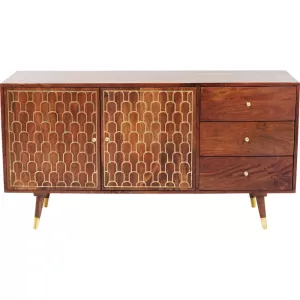 Sideboard Muskat – Trä i Orientalisk Stil, 2 Dörrar/3 Lådor, 75x144,5cm