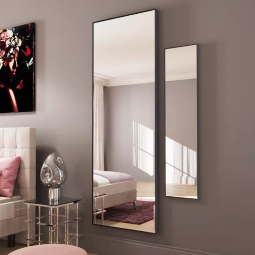 Spegel Zack, Svart ram 200x70cm