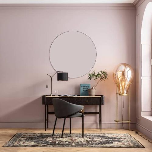 Rund Spegel Clean Svart, 100cm