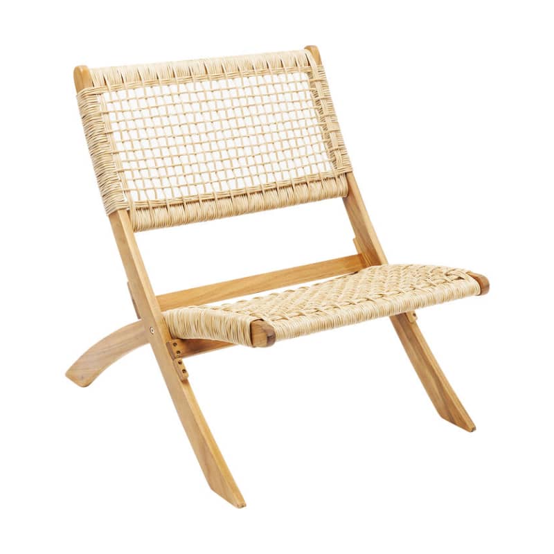 Stol Janeiro - Ihopfällbar Loungefåtölj, Trä