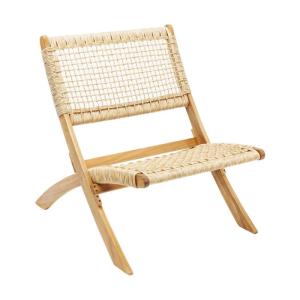 Stol Janeiro - Ihopfällbar Loungefåtölj, Trä