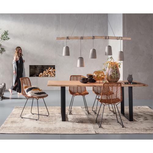 Matbord Harmony Ljust Trä/Svart 160x80cm