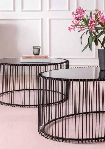 Soffbord Wire Oval, Svart