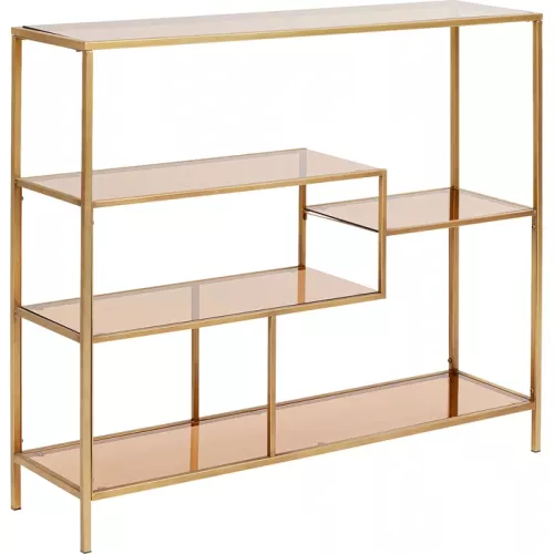 Hylla glas/guld 100×115 cm
