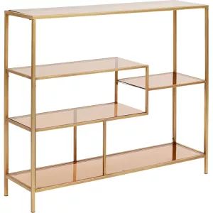 Hylla glas/guld 100×115 cm