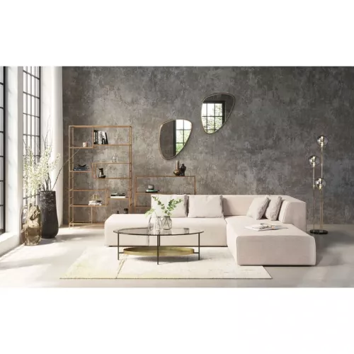 Hylla glas/guld 100×115 cm