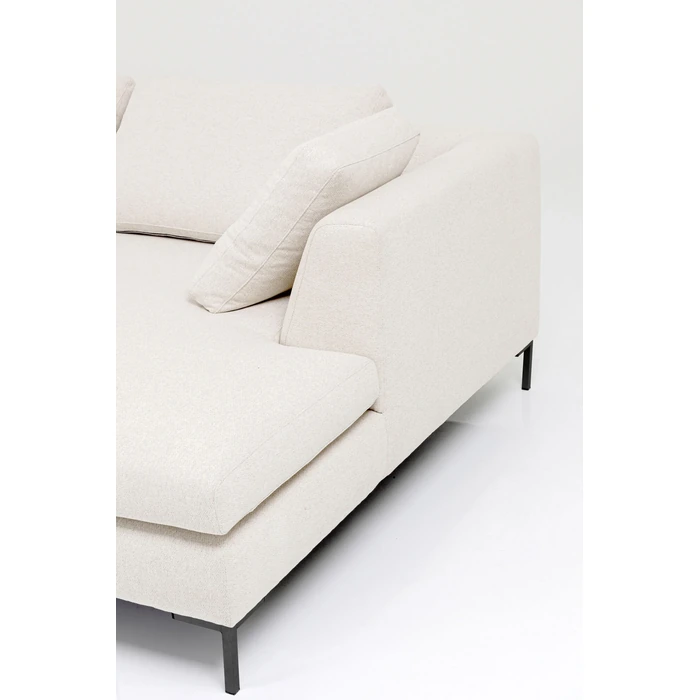 Hörnsoffa Gianni creme höger 290 × 167 cm, Offwhite, mått 167 cm, med fokus på material och ytstruktur