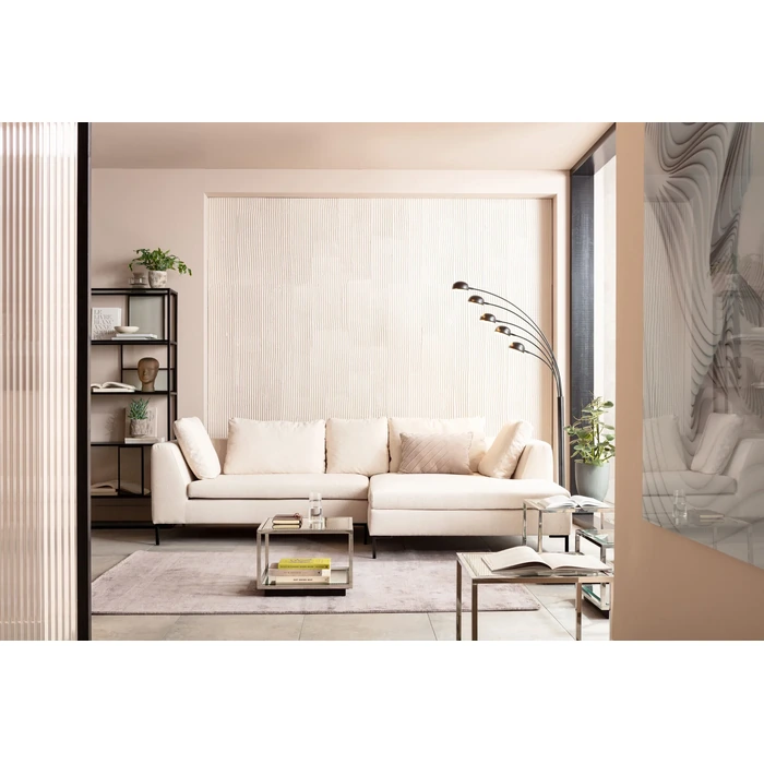 Hörnsoffa Gianni creme höger 290 × 167 cm, Offwhite, mått 167 cm, miljöbild