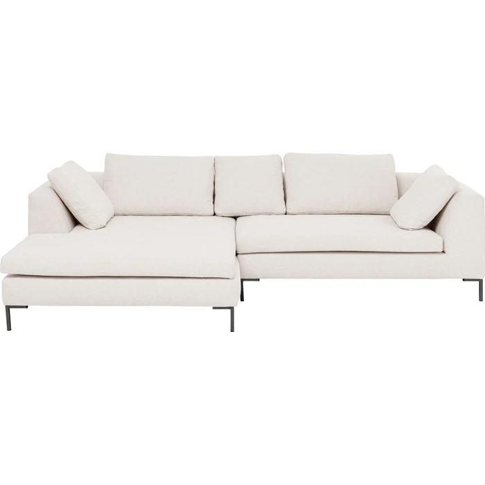 Hörnsoffa Gianni creme vänster 290 × 167 cm, Offwhite, mått 167 cm, i huvudvy