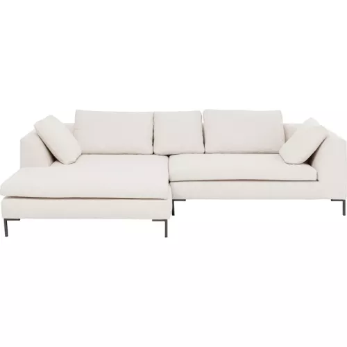 Hörnsoffa Gianni creme vänster 290 × 167 cm, Offwhite, mått 167 cm, i huvudvy