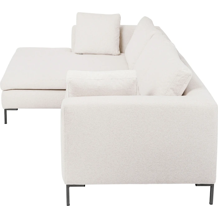 Hörnsoffa Gianni creme vänster 290 × 167 cm, Offwhite, mått 167 cm, sedd från höger sida