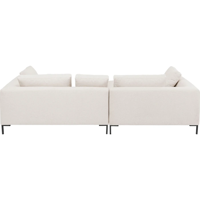 Hörnsoffa Gianni creme vänster 290 × 167 cm, Offwhite, mått 167 cm, sedd bakifrån