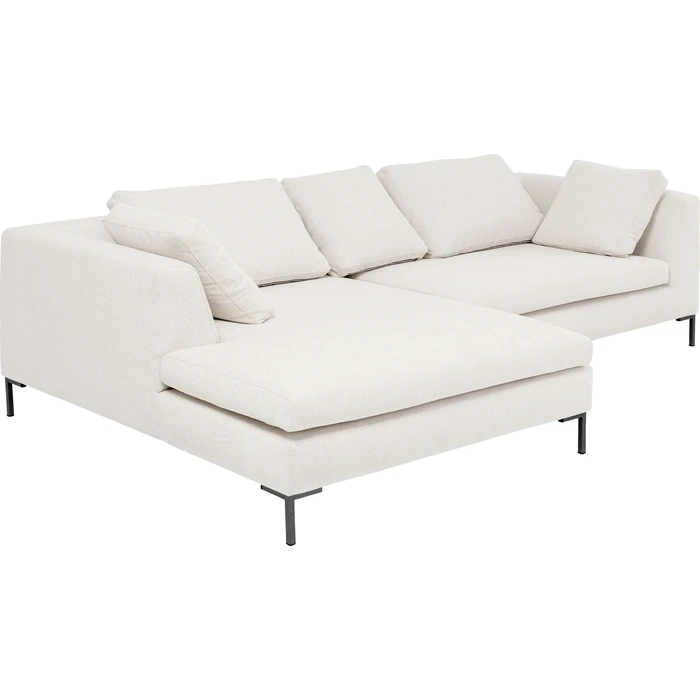 Hörnsoffa Gianni creme vänster 290 × 167 cm, Offwhite, mått 167 cm, sedd från vänster sida