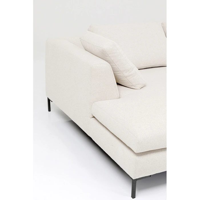 Hörnsoffa Gianni creme vänster 290 × 167 cm, Offwhite, mått 167 cm, med fokus på armstöd