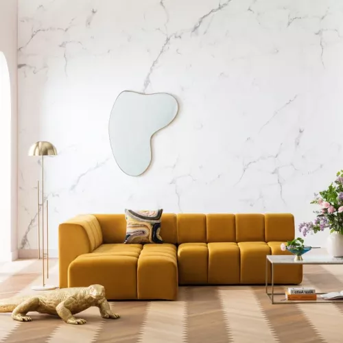 Hörnsoffa Belami Vänster, Gul sammet