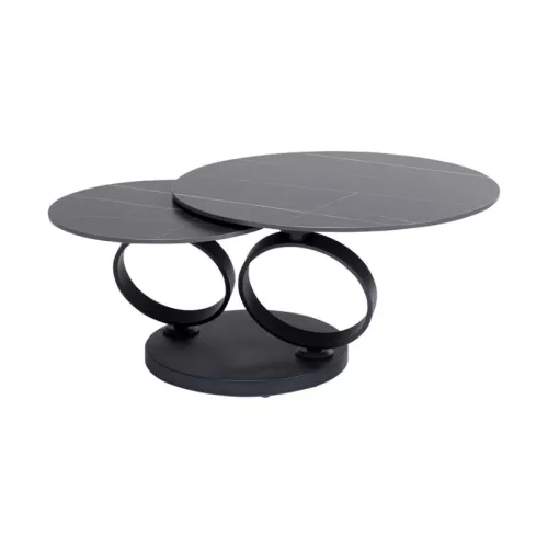 Soffbord Beverly Svart, runda i 2-set